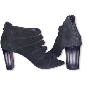Vaneli Betsy Open Toe Suede Booties Made in Italy  BNWT